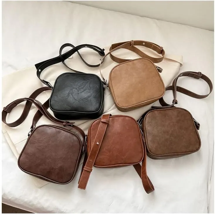 Women's Fashion Dark Academic Grunge Mini Crossbody Purses Punk Gothic 90s Y2K Shoulder Vegan PU Leather Packs (dark khaki)