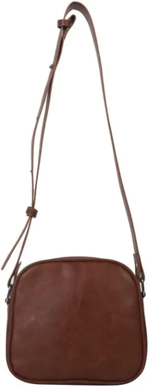 Women's Fashion Dark Academic Grunge Mini Crossbody Purses Punk Gothic 90s Y2K Shoulder Vegan PU Leather Packs (light brown)
