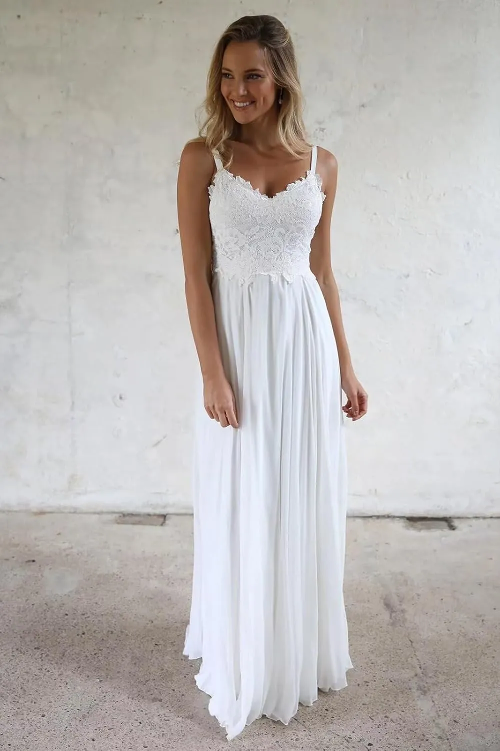 Women's Lace Wedding Dresses for Bride 2025 Long Sleeve Satin Mermaid Chiffon Bridal Gown with Slit
