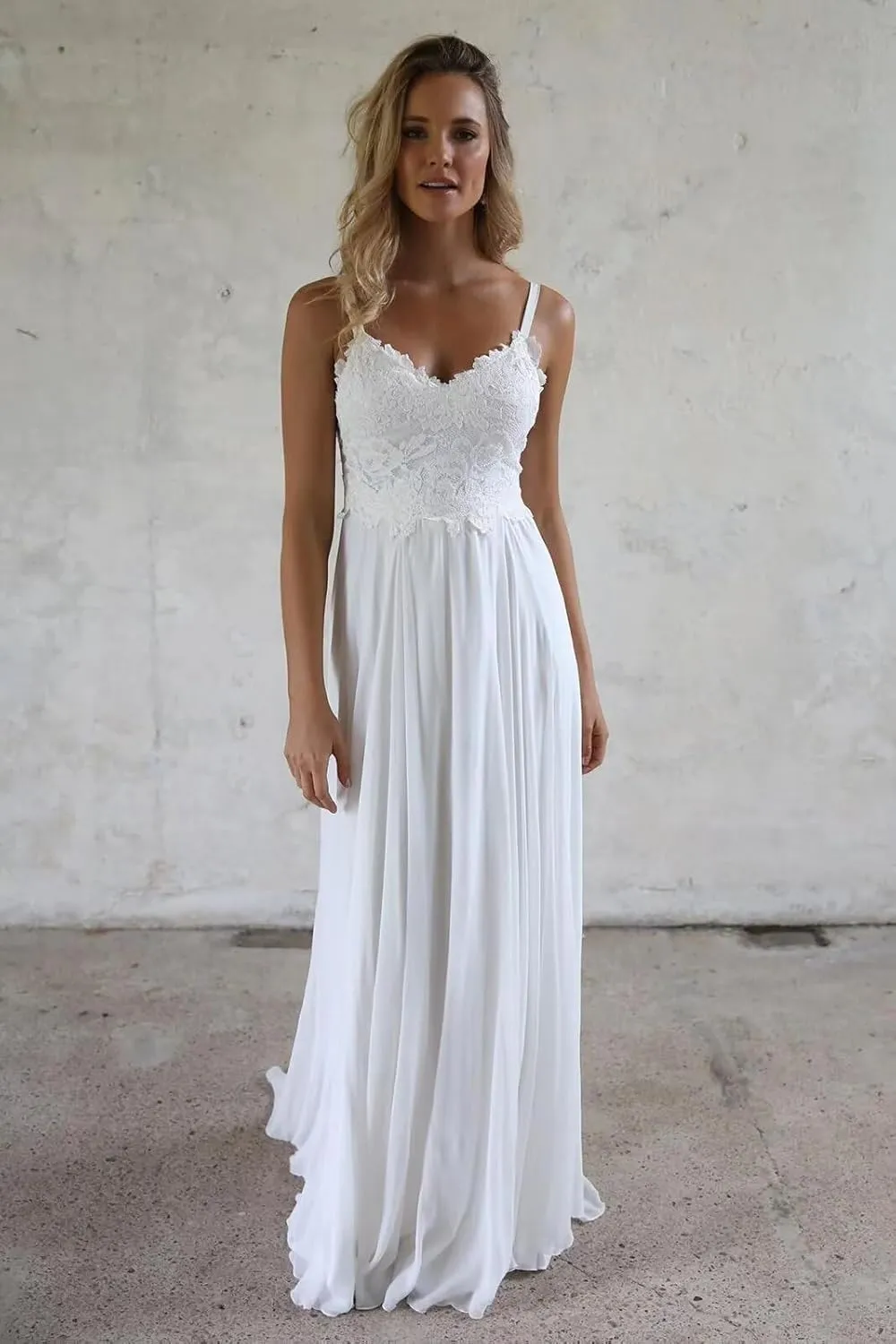 Women's Lace Wedding Dresses for Bride 2025 Long Sleeve Satin Mermaid Chiffon Bridal Gown with Slit