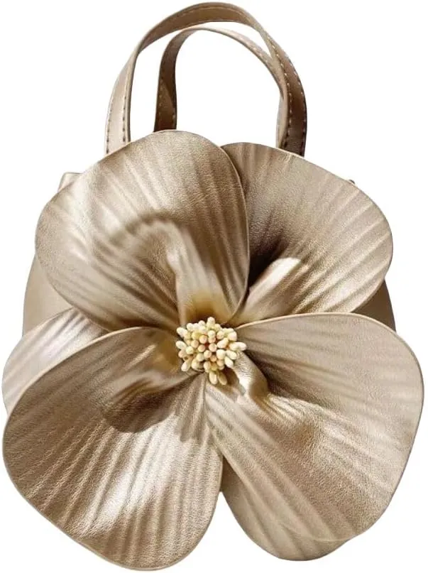 Women's Mini Flower Evening Bag Floral Clutch Purse PU Leather Evening Handbag with Chain for Prom Wedding Cocktail Party
