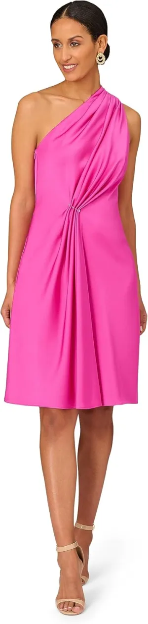 Women's One Shoulder Pleated Midi