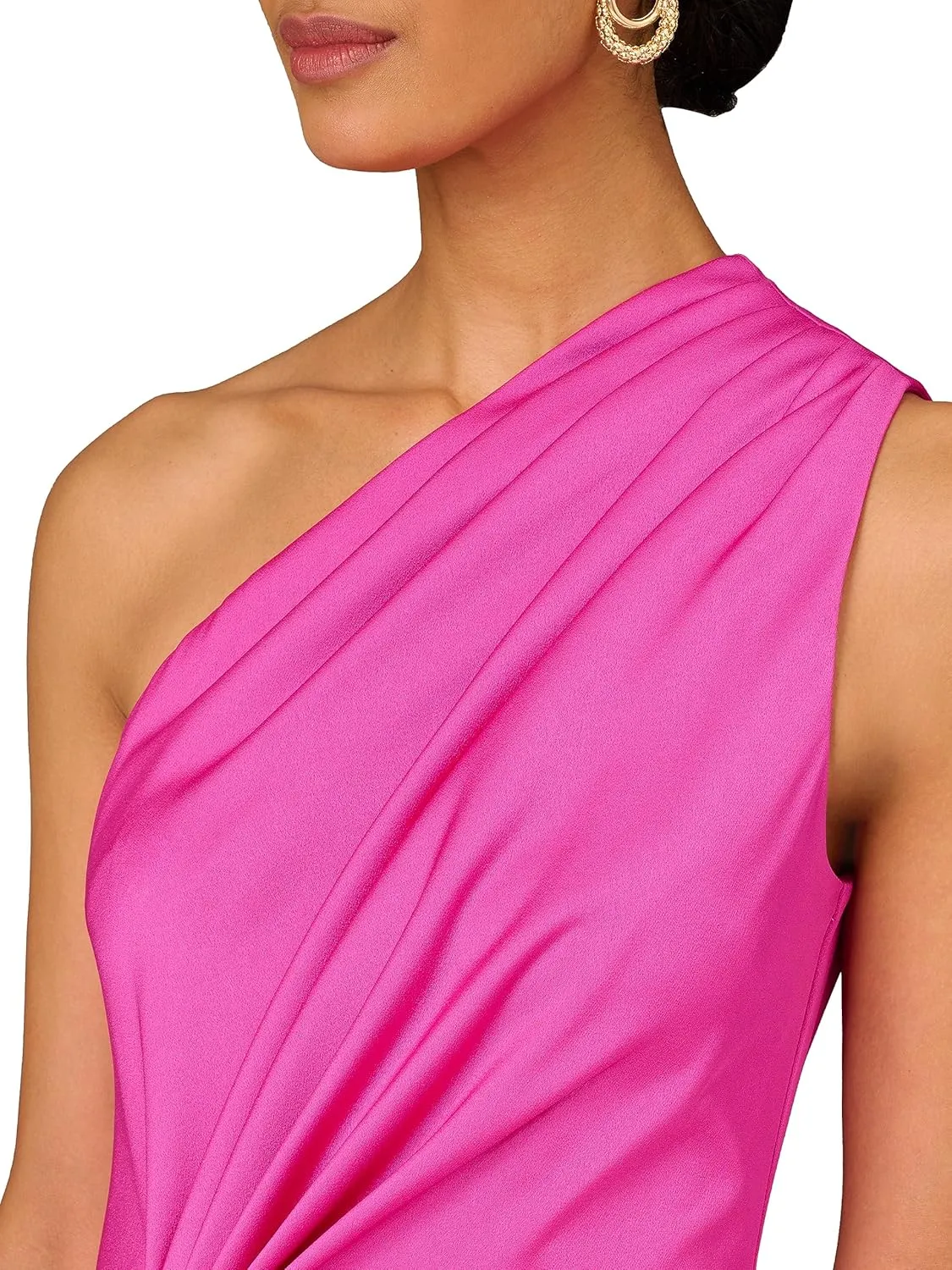 Women's One Shoulder Pleated Midi