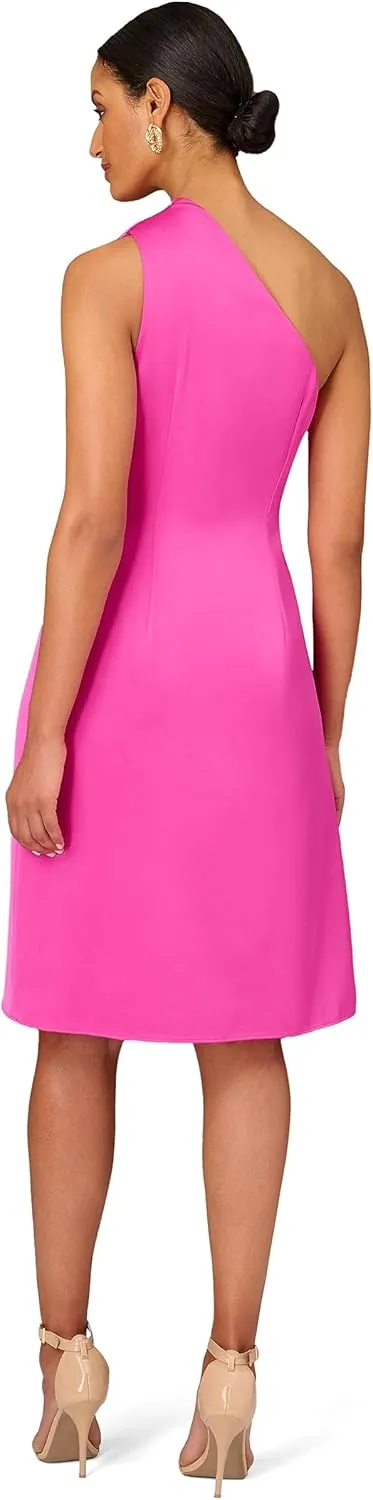 Women's One Shoulder Pleated Midi