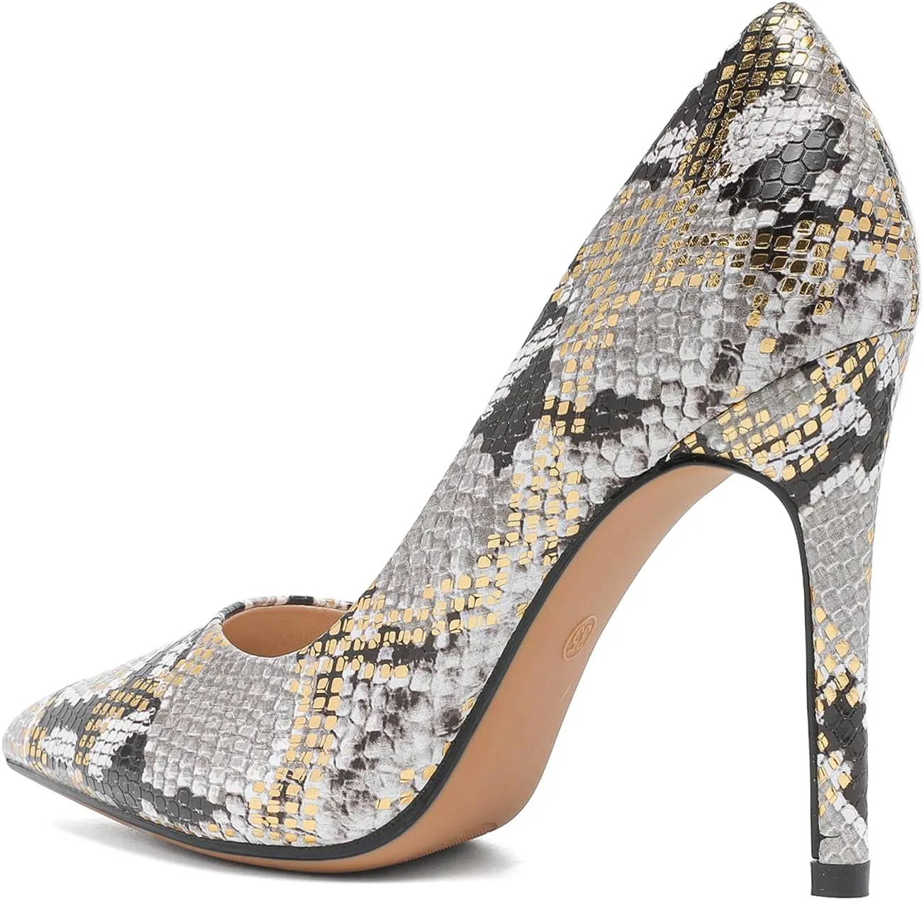 Women's Pumps, Closed Toe Pointed Stiletto High Heel Sparkly Prom Shoes with Glitter Rhinestone, Wedding Heels for Bride Shoes