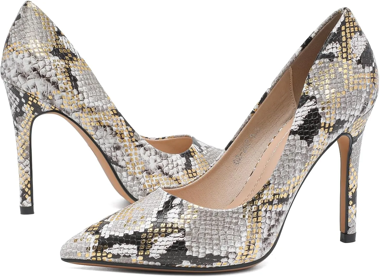 Women's Pumps, Closed Toe Pointed Stiletto High Heel Sparkly Prom Shoes with Glitter Rhinestone, Wedding Heels for Bride Shoes