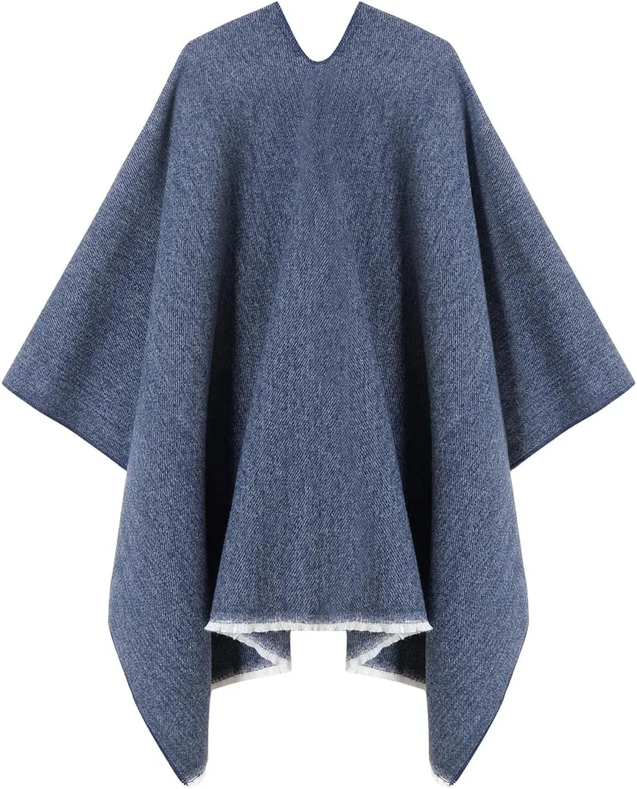 Women's Shawl Wrap Poncho Warm Cape Cardigan Open Front Shawls for Spring Fall Winter Cold Weather Days