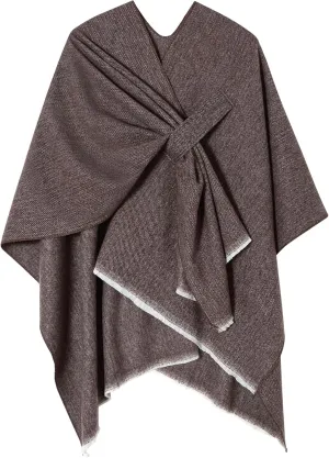 Women's Shawl Wrap Poncho Warm Cape Cardigan Open Front Shawls for Spring Fall Winter Cold Weather Days