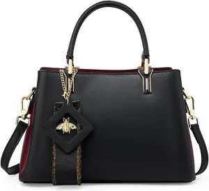 Women's Shoulder Purses Handbags Genuine Leather Top Handle Satchel Tote Crossbody Bag with Adjustable Strap, One Color, One Size