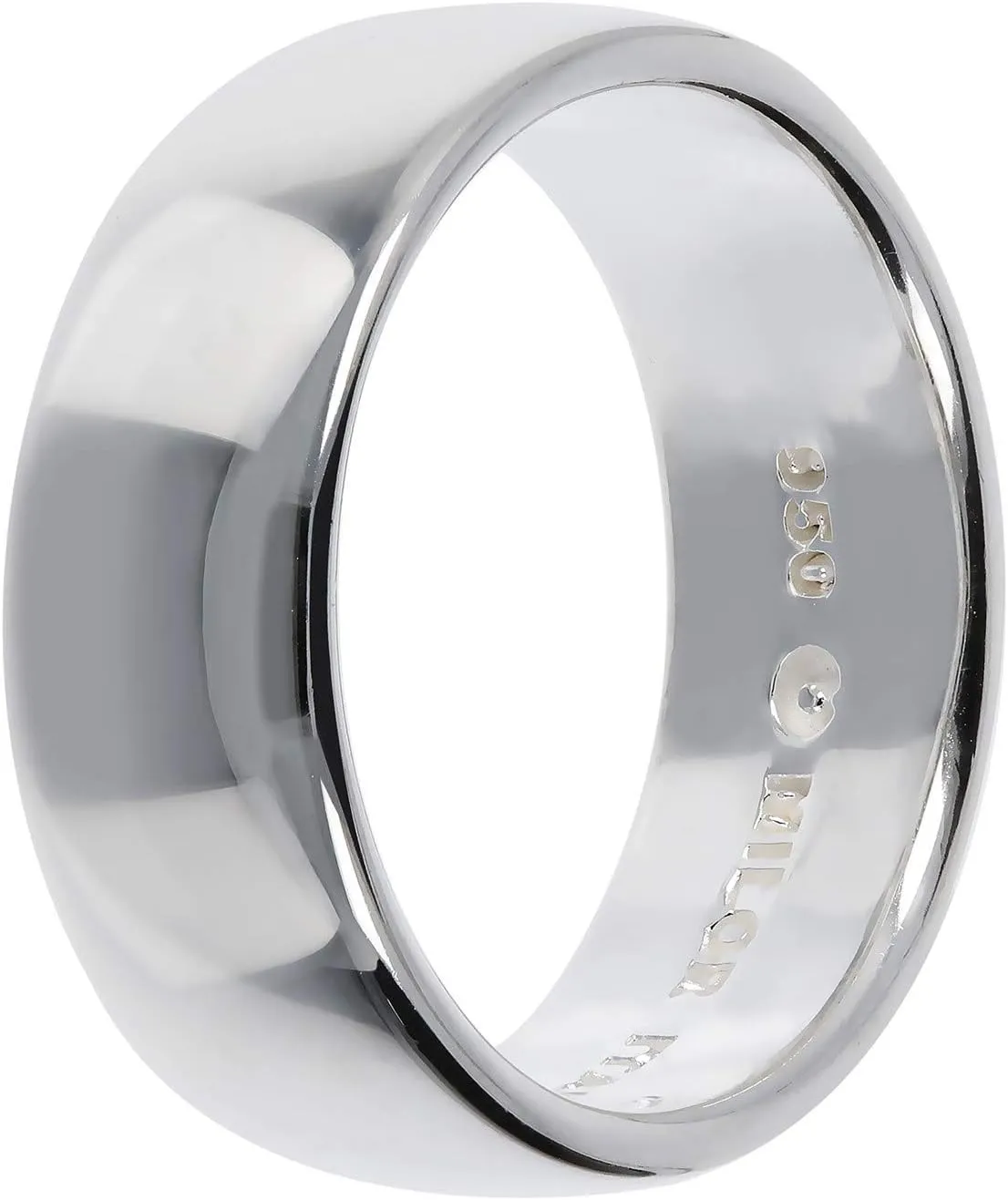 Women's Sterling Silver 950 Polished Silk Fit Wedding Band Ring 5MM