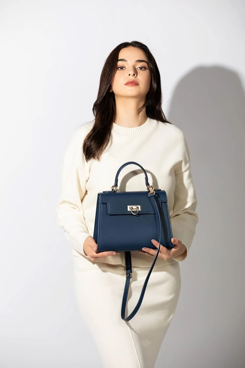 Women’s Top-Handle Handbags – Luxury Crossbody Purse Shoulder Bag for Women – Leather Handbag, Detachable Strap