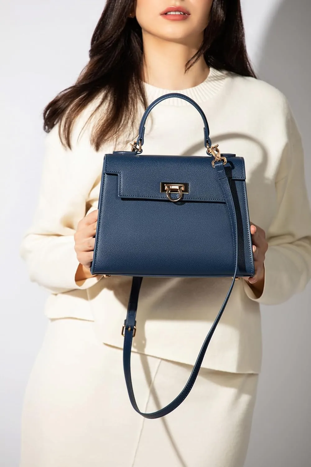 Women’s Top-Handle Handbags – Luxury Crossbody Purse Shoulder Bag for Women – Leather Handbag, Detachable Strap