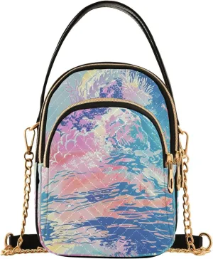 Wonderful Colored Waves trendy women crossbody bags with multi pockets hand bags for women for travel