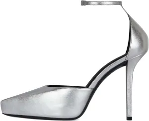 XYD Women Edgy Platform Pumps Slender Ankle Strap with Buckle Pointed Toe Stiletto High Heel Party Evening Shoes