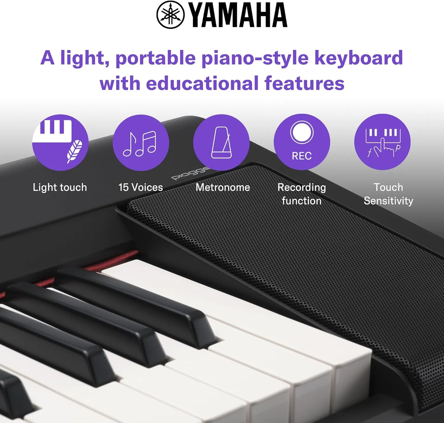 Yamaha 76-Key Piaggero Ultra-Portable Digital Piano, Black (NP35B) & Artiste Series Keyboard Bag for 76-Note Keyboards, Black/Gray