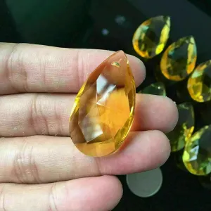 Yellow Angel Tear Faceted Prism Crystal Suncatcher Chandelier Pendant