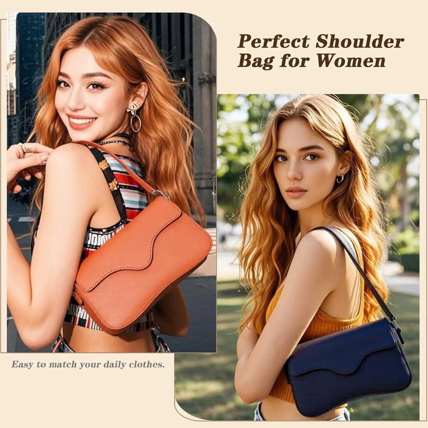 YIKOEE Shoulder Purses for Women Trendy Mini Y2K Purse with Flap & Zipper Closure