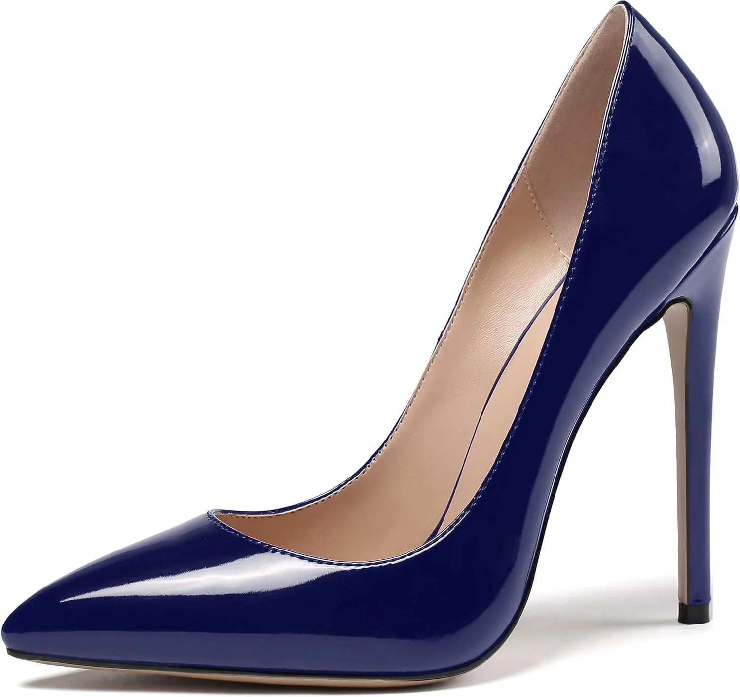 YODEKS Women's Stiletto High Heel Pumps Classic Pointed Toe Shoes Slip On Dress Shoes