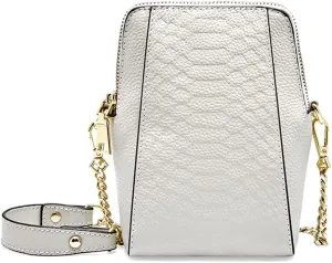 Yohora Crossbody Bag for Women Small Cell Phone Wallet Leather Shoulder Purse Crocodile Pattern Tote Handbag Satchel