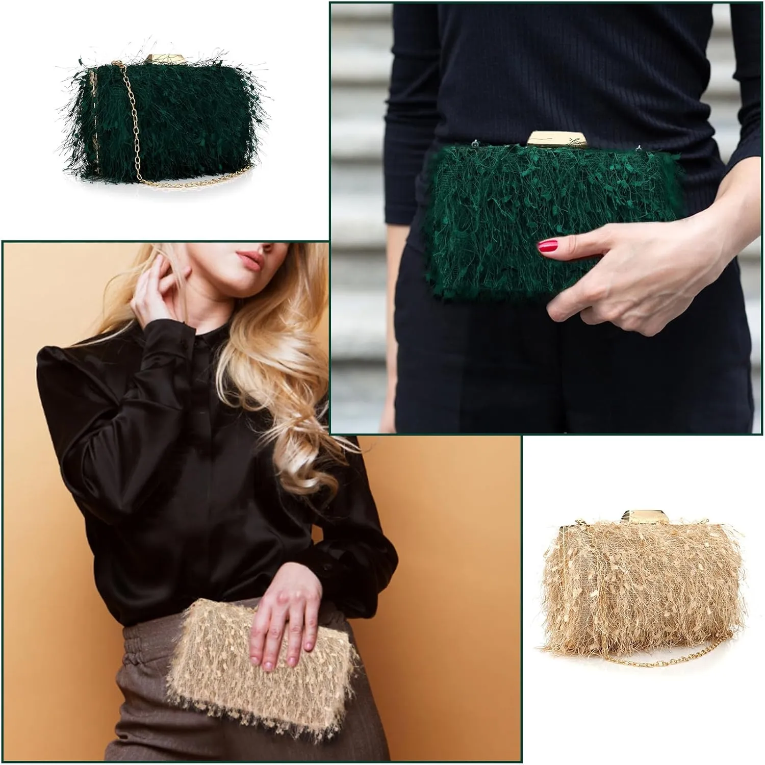 YYW Clutch Purse for Women Cute Handbags Top Handle Evening Bag Crossbody Bag Shoulder Bag for Wedding Party Prom Banquet
