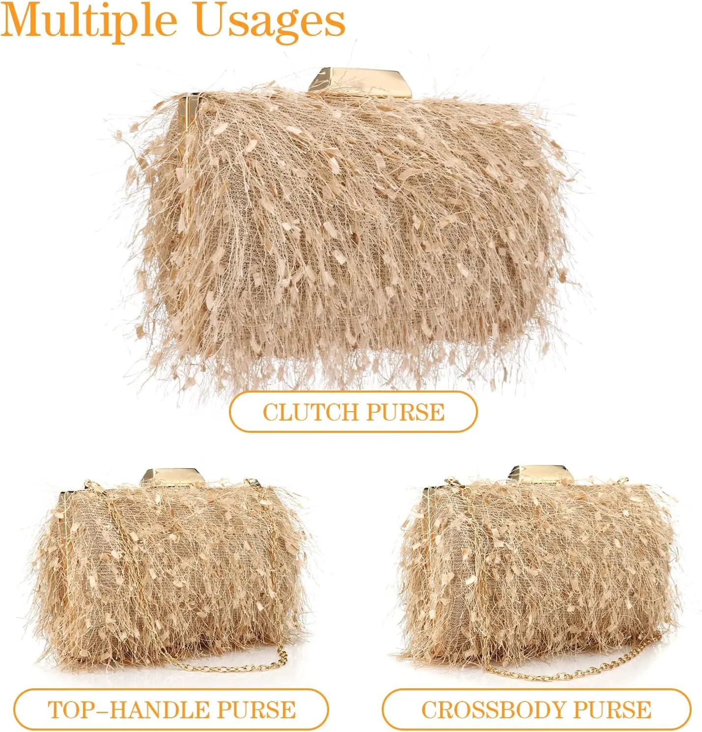 YYW Clutch Purse for Women Cute Handbags Top Handle Evening Bag Crossbody Bag Shoulder Bag for Wedding Party Prom Banquet