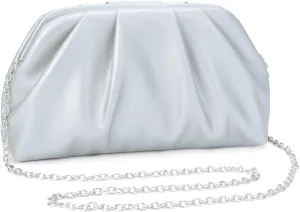 YYW Clutch Purse for Women Formal Soft Pleated PU Evening Clutch Evening Bag Hand Bag for Weddings, Proms, Cocktail