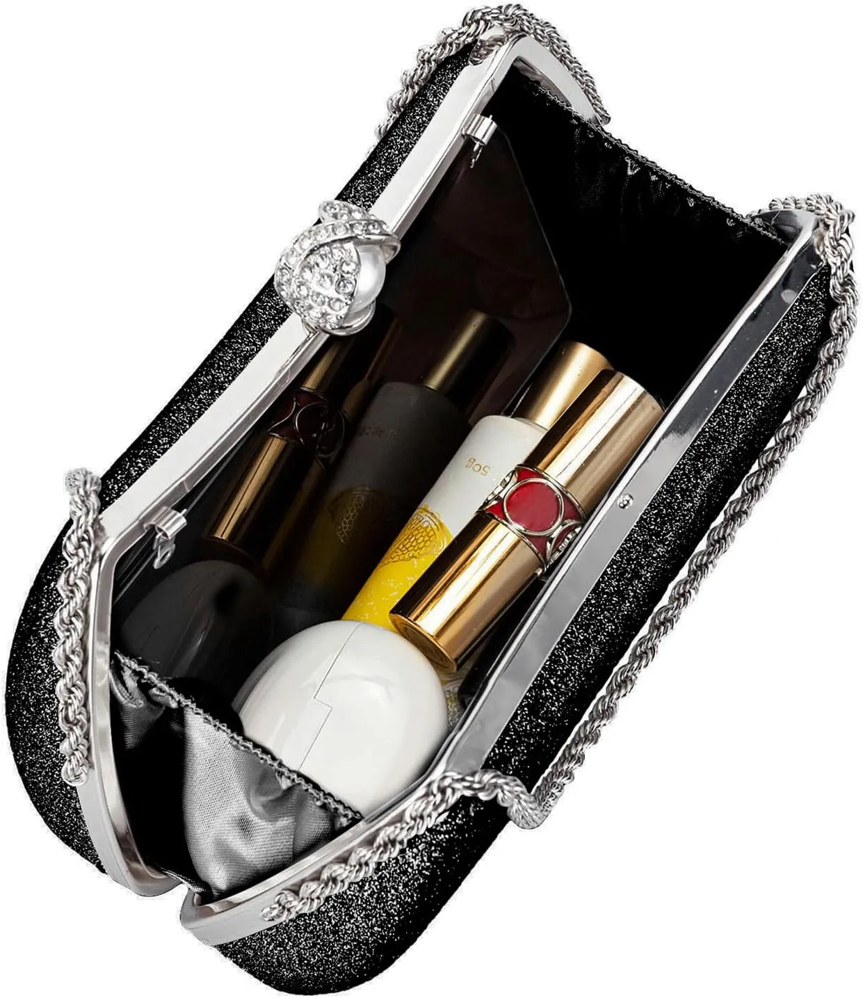 YYW Clutch Purse for Women Pearls Evening handbag Wedding Party Purse Shoulder Bag