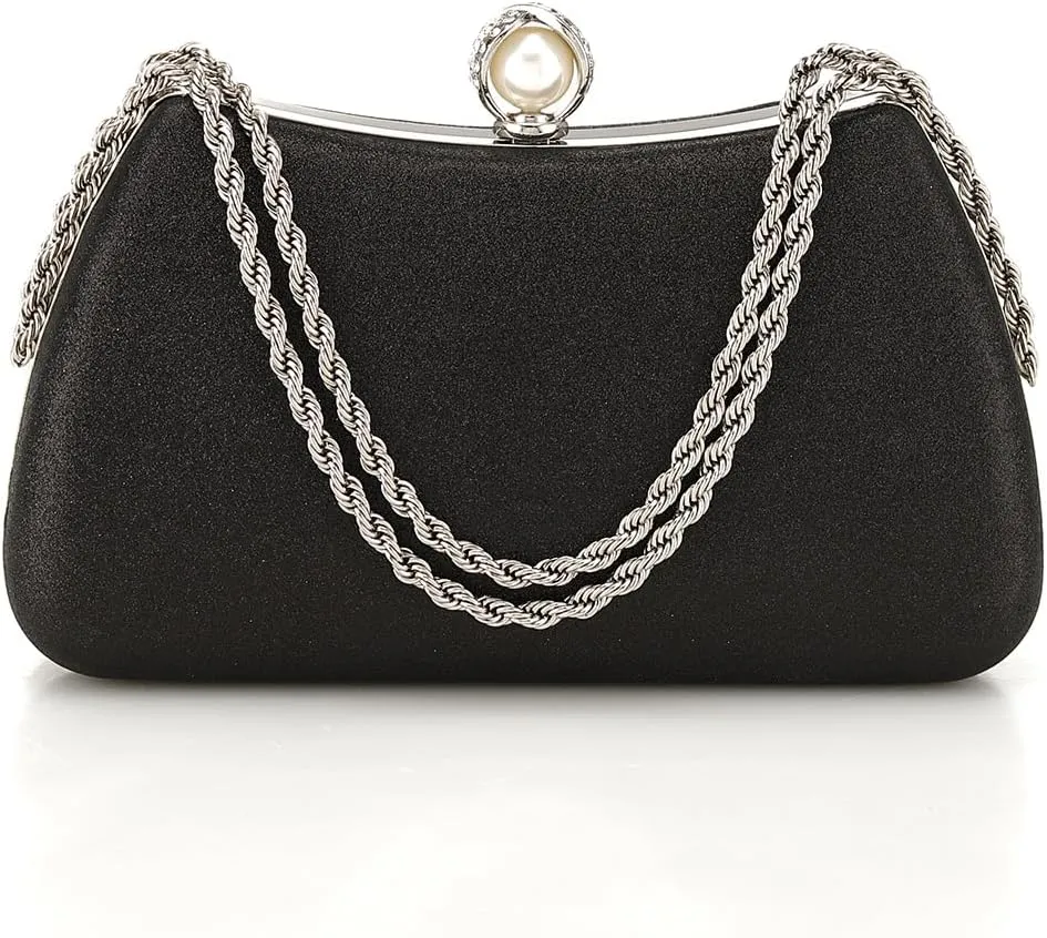 YYW Clutch Purse for Women Pearls Evening handbag Wedding Party Purse Shoulder Bag