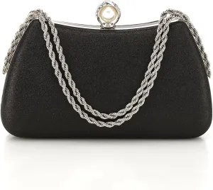 YYW Clutch Purse for Women Pearls Evening handbag Wedding Party Purse Shoulder Bag