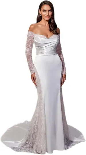zcbang Mermaid Wedding Dresses for Bride 2025 Beach Satin Sleeveless Bridal Gown with Train