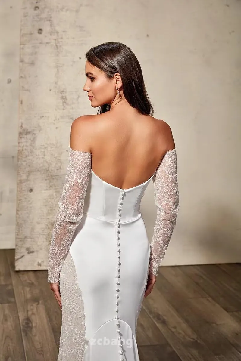 zcbang Mermaid Wedding Dresses for Bride 2025 Beach Satin Sleeveless Bridal Gown with Train
