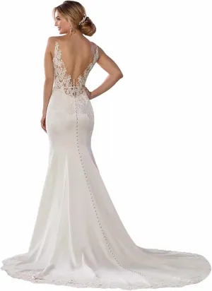 zcbang Mermaid Wedding Dresses for Bride 2025 Beach Satin Sleeveless Bridal Gown with Train