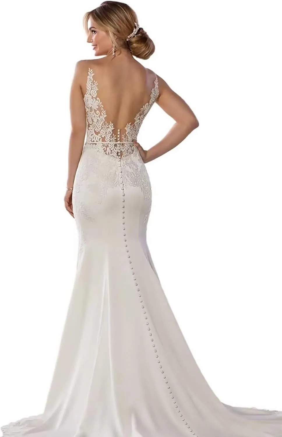 zcbang Mermaid Wedding Dresses for Bride 2025 Beach Satin Sleeveless Bridal Gown with Train