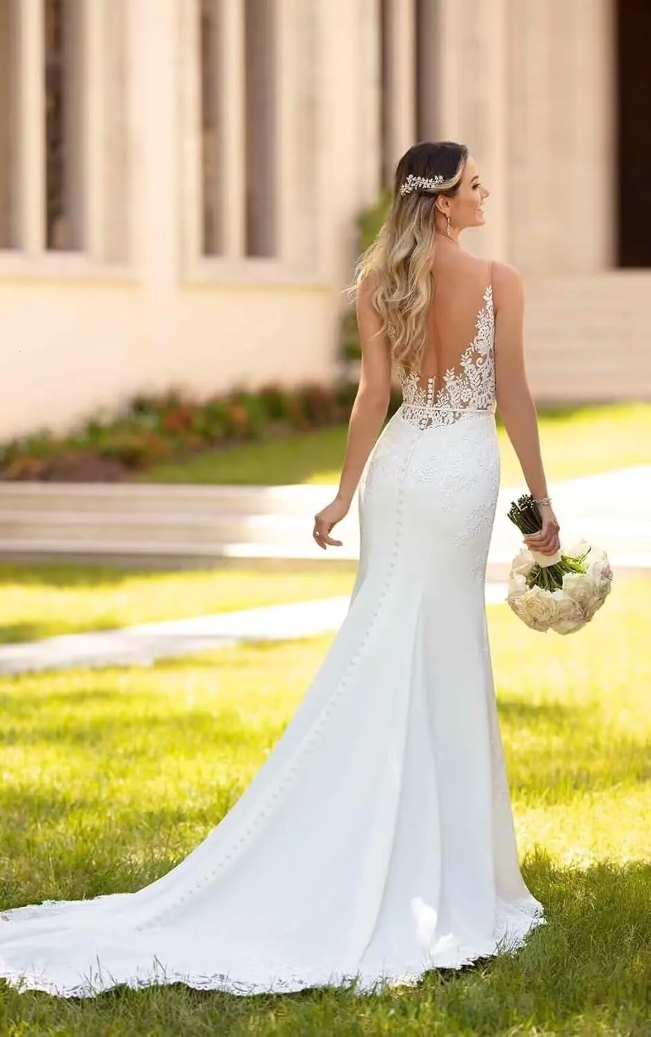 zcbang Mermaid Wedding Dresses for Bride 2025 Beach Satin Sleeveless Bridal Gown with Train