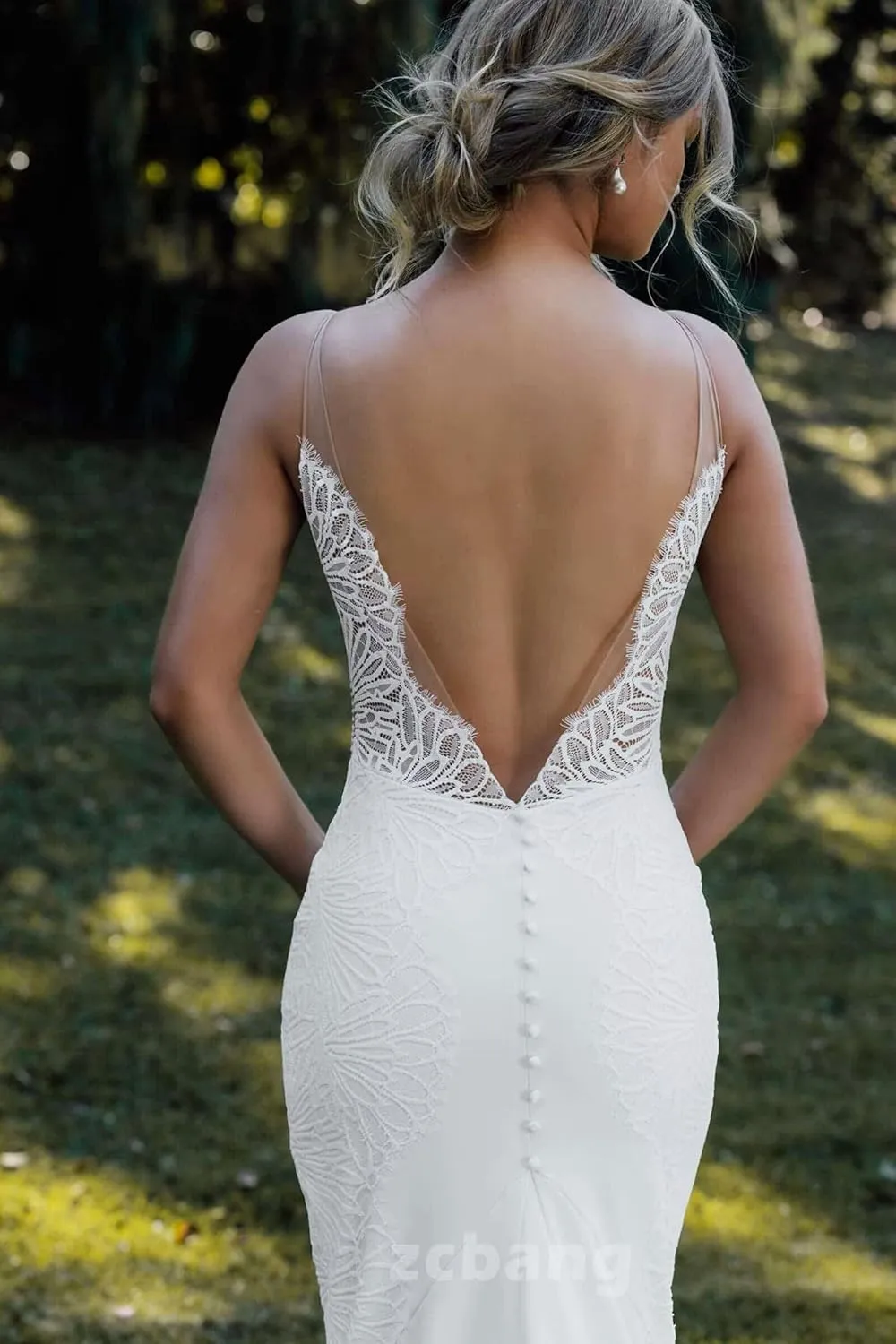 zcbang Mermaid Wedding Dresses for Bride 2025 Beach Satin Sleeveless Bridal Gown with Train