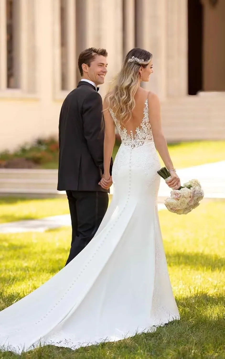 zcbang Mermaid Wedding Dresses for Bride 2025 Beach Satin Sleeveless Bridal Gown with Train