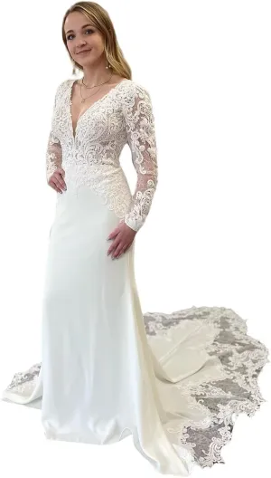 zcbang Mermaid Wedding Dresses for Bride 2025 White Beach Boho Lace Bridal Gowns with Train