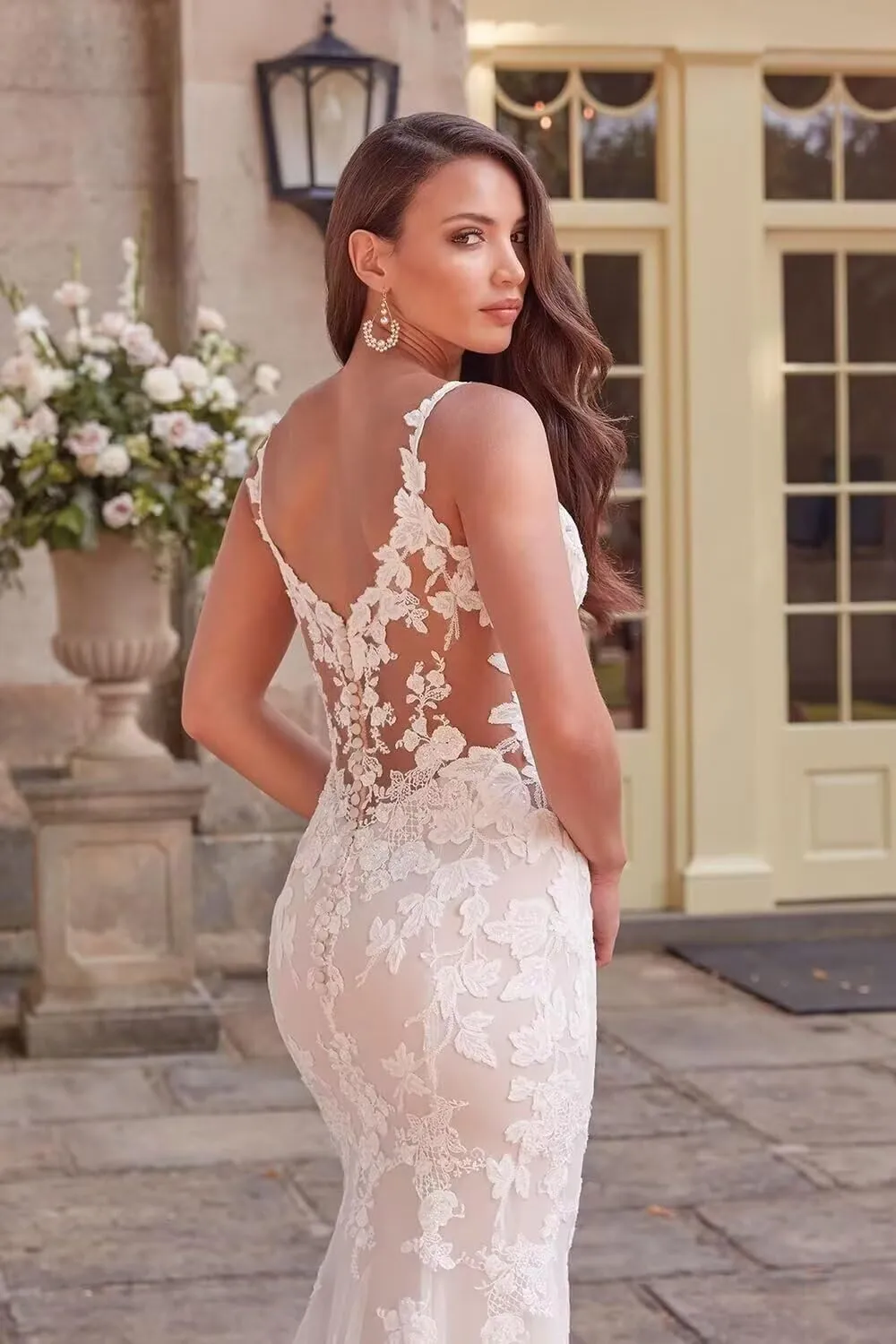 zcbang Mermaid Wedding Dresses for Bride 2025 White Beach Boho Lace Bridal Gowns with Train