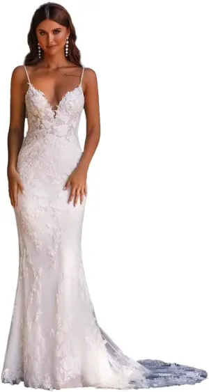 zcbang Mermaid Wedding Dresses for Bride 2025 White Beach Boho Lace Bridal Gowns with Train