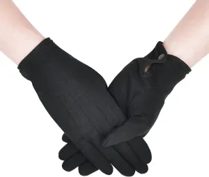 Zenssia Parade White Cotton Formal Tuxedo Costume Honor Guard Gloves with Snap Cuff, Coin Jewelry Inspection Gloves